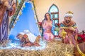 PAKCHONG, THAILAND - DECEMBER 20, 2016: Nativity scene statues d Royalty Free Stock Photo