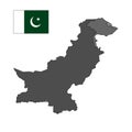 Pakistan country grey vector map on isolated white background for travel, middle east, and geography concepts. Royalty Free Stock Photo