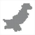 Pakistan country map made with bitcoin crypto currency logo