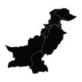 Pakistan country map vector with regional areas