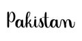 Pakistan country name phrase. Handwritten vector lettering illustration. Brush calligraphy style.