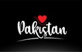 Pakistan country text typography logo icon design on black background