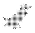 Pakistan - Dotted Map. Map formed by Dots. Vector Illustration Royalty Free Stock Photo