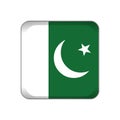 Pakistan flag button icon isolated on white background