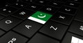 Pakistan flag button on laptop keyboard. Royalty Free Stock Photo