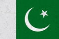 Pakistan flag on concrete wall