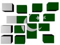 Pakistan Flag on cubes