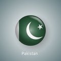 Pakistan flag icon circle 3d gradient isolated Royalty Free Stock Photo
