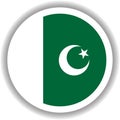 Pakistan flag round shape Vectors Royalty Free Stock Photo