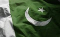 Pakistan Flag Rumpled Close Up