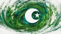 Pakistan flag viscous paint swirl generative AI