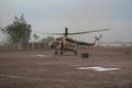 Pakistan Helicopter Visit Royalty Free Stock Photo