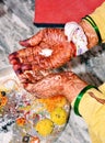 Indian Wedding Ritual Bridal hands Royalty Free Stock Photo