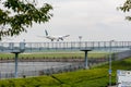 LONDON, ENGLAND - SEPTEMBER 27, 2017: Pakistan International Airlines Boeing 777 AP-BID landing in London Heathrow International A