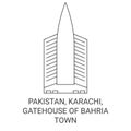 Pakistan, Karachi, Gatehouse Of Bahria Town travel landmark vector illustration
