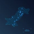 Pakistan map with cities. Royalty Free Stock Photo