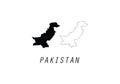 Pakistan outline map country shape