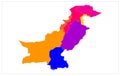 Pakistan Province beautiful vector map illustration on white background Royalty Free Stock Photo