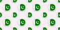 Pakistan round flag seamless pattern. Pakistanian background. Vector circle icons. Geometric symbols stickers. Texture for sports