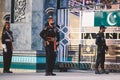 Pakistan Soldiers in Bright Military Uniform on the Wagah Attari Border Show