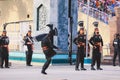 Pakistan Soldiers in Bright Military Uniform on the Wagah Attari Border Show