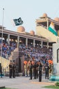 Pakistan Soldiers in Bright Military Uniform on the Wagah Attari Border Show