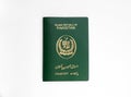 Pakistani Green Passport isolated on a white background