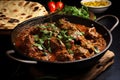 Pakistani lamb with North Indian curry, lamb gosht nirahi karahi kadai