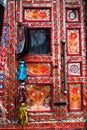 Colorful door of a decorated pakistani truck
