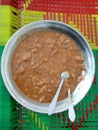 Pakistani village lunch meal dish of dry bread soup