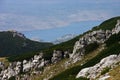 Paklenica NP beautiful seaside panorama from Vaganski Vrh Royalty Free Stock Photo