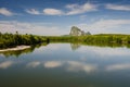 The Estuary of Paknam Tako is Attractive Landmark for Travel at Langsuan District of Chumphon Province, Thailand.