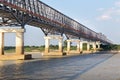 Pakokku Bridge over the Irrawaddy River in Myanmar (Burma). Royalty Free Stock Photo