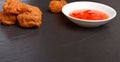 Pakora n chili sauce Royalty Free Stock Photo