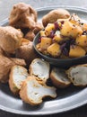 Pakoras- Mushroom and Cauliflower with Mango Musta Royalty Free Stock Photo