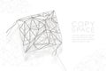 Pakpao Kite and cloud wireframe Polygon silver frame structure, business structure concept design illustration Royalty Free Stock Photo