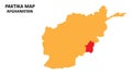 Paktia State and regions map highlighted on Afghanistan map