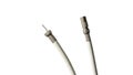 PAL antenna cable. Antenna and TV cord with copy space on a white background, plug, antenna cord, type F, coaxial cable. Isolated