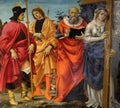 Pala Magrini by Filippino Lippi representing the saints Roch, Sebastian, Jerome and Helena Royalty Free Stock Photo