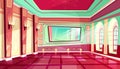 Ballroom of royal palace hall vector illustration