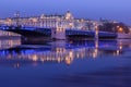 Palace Bridge and the building of the Hermitage at night, St. Pe Royalty Free Stock Photo