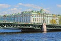 The Palace bridge through Neva in St. Petersburg, Russia