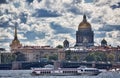 Palace Bridge, Saint Isaac`s Cathedral and Admiralty in Saint Petersburg