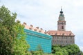 Palace in Cesky Krumlov under reconstruction Royalty Free Stock Photo