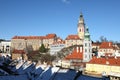 Palace in Cesky Krumlov in winter Royalty Free Stock Photo