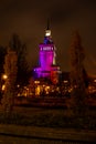 Palace of Culture in the center of Warsaw