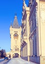 Palace of culture in central square Royalty Free Stock Photo