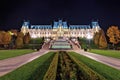 The Palace of Culture edifice in Iasi, Romania. Beautiful Architecture landmark built in 1906-1925. Night view Royalty Free Stock Photo