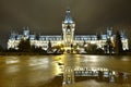 The Palace of Culture architecture by night Royalty Free Stock Photo