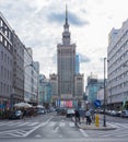 The Palace of Culture and Science (Palac Kultury i Nauki or PKiN) in Warsaw, Poland. Royalty Free Stock Photo
